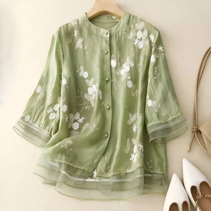 Embroidered Elegance Cotton Top
