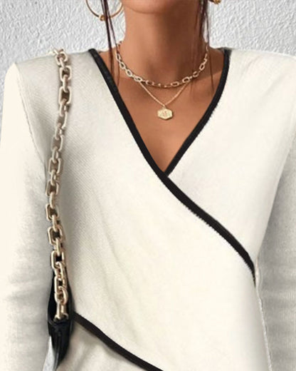 Elegant V-Neck Wrap Sweater