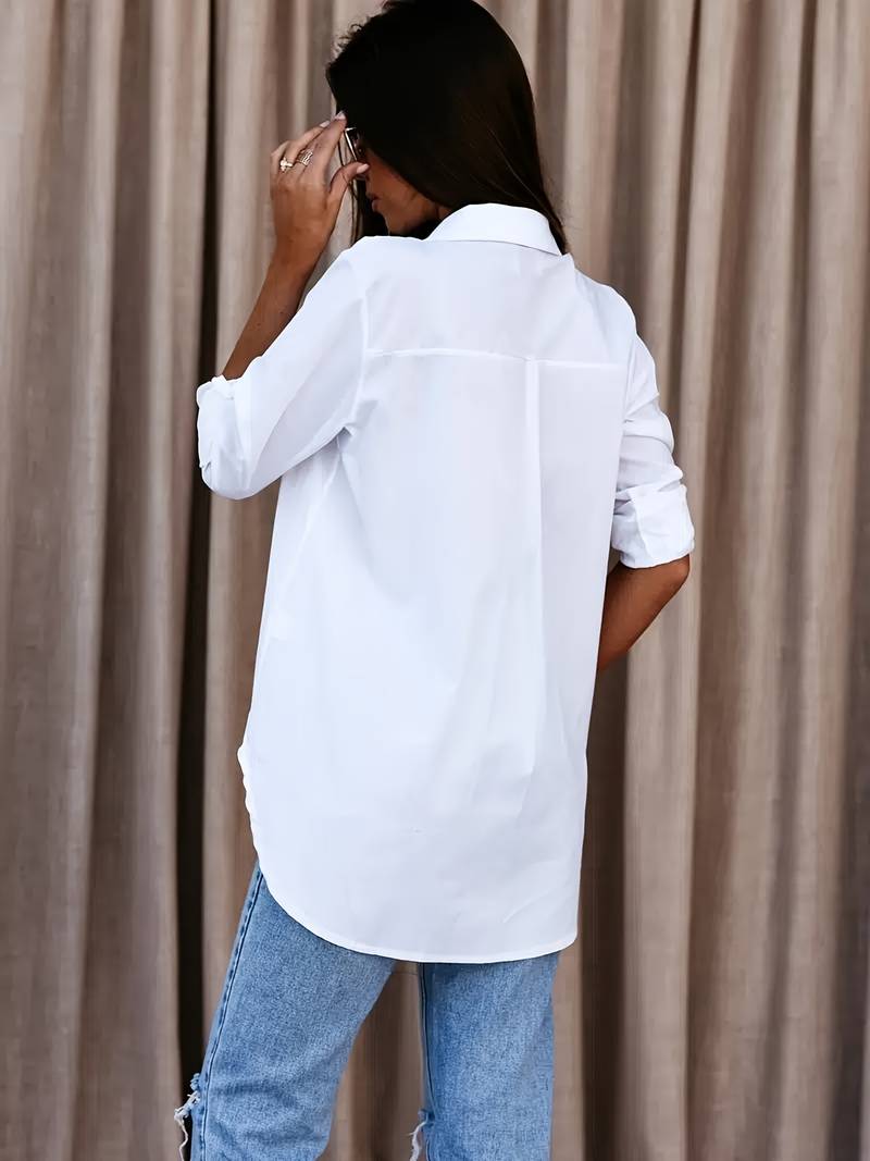 All-Day Comfort Button Blouse