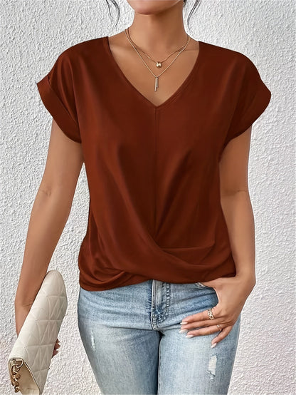 Elegant Knot V-Neck Top