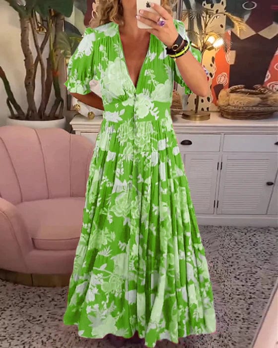 Effortless Comfort Floral V-Neck Dress