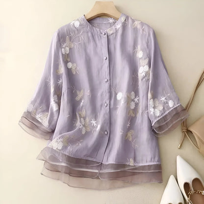 Embroidered Elegance Cotton Top