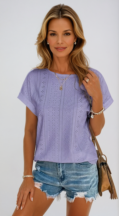 Effortless Chic Eyelet Top