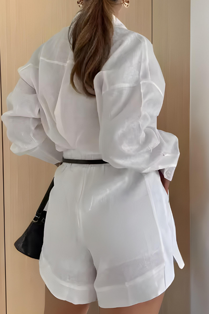 Effortless Chic Button-Up & Shorts