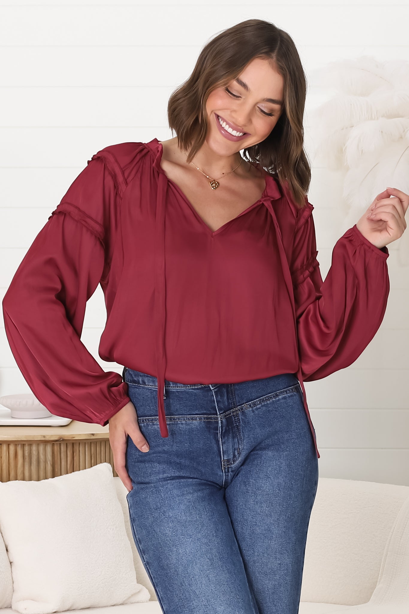 Elegant Wine Blouse