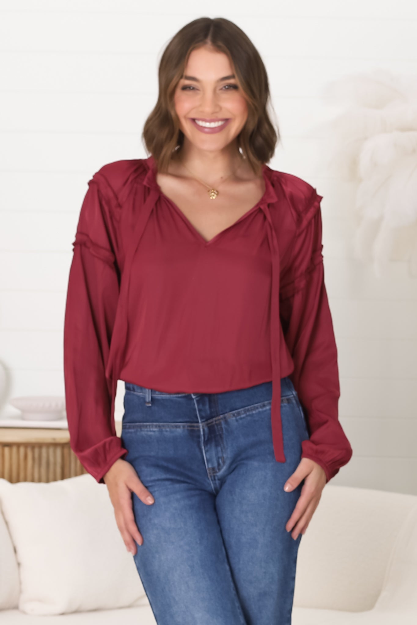 Elegant Wine Blouse