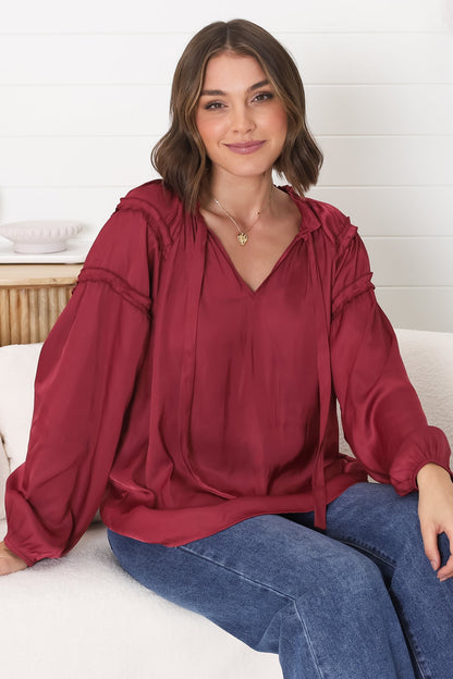 Elegant Wine Blouse