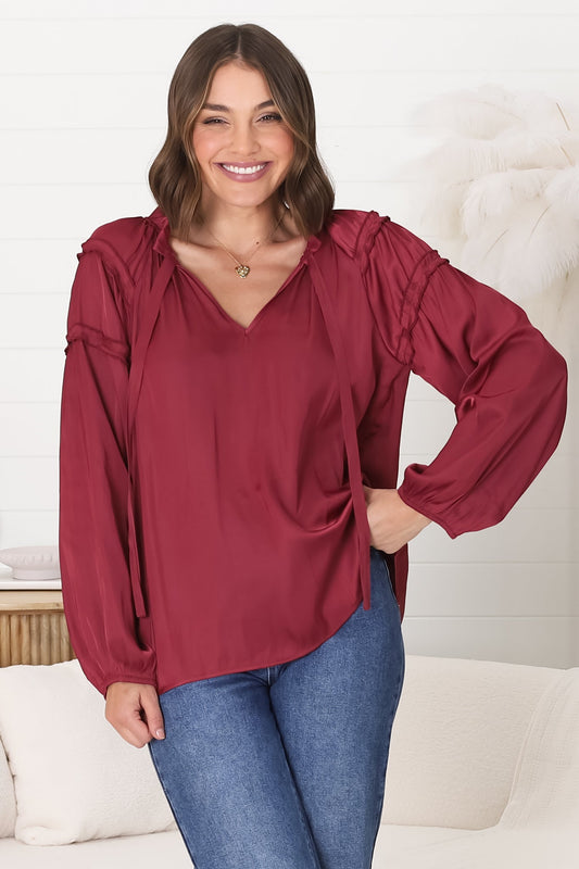 Elegant Wine Blouse