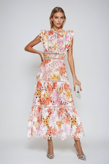 Elegant Lace Midi Dress