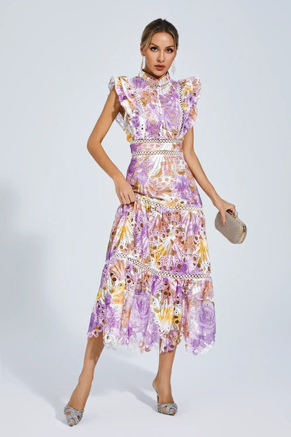 Elegant Lace Midi Dress