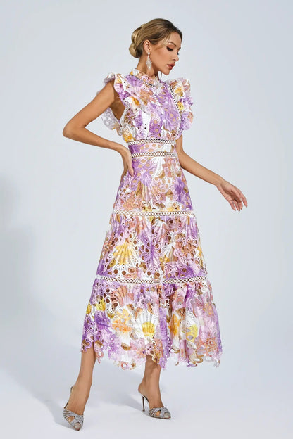 Elegant Lace Midi Dress