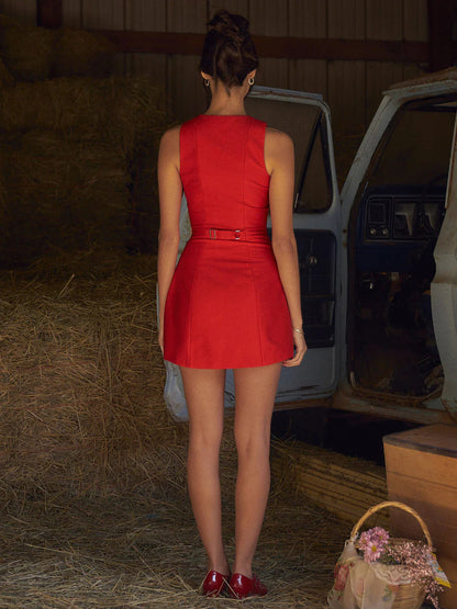 Chic Waist-Enhancing A-Line Dress