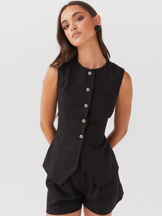 Elegant Linen Vest for Effortless Style