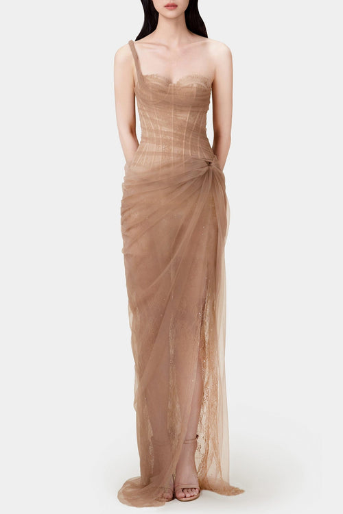 Radiate Confidence: One-Shoulder Lace Dress