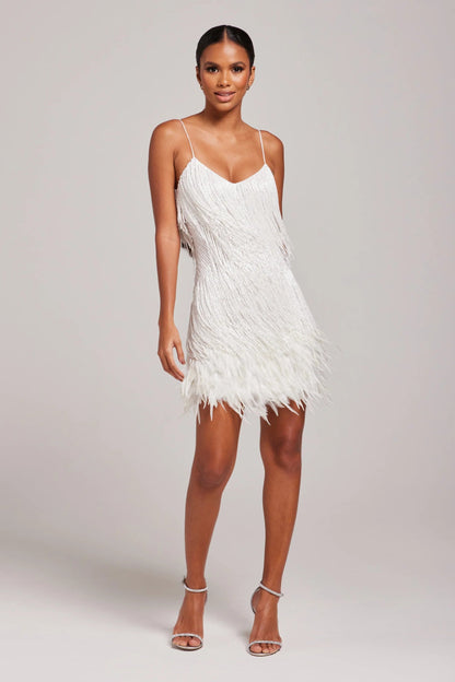 Feather-Chic Mini Dress
