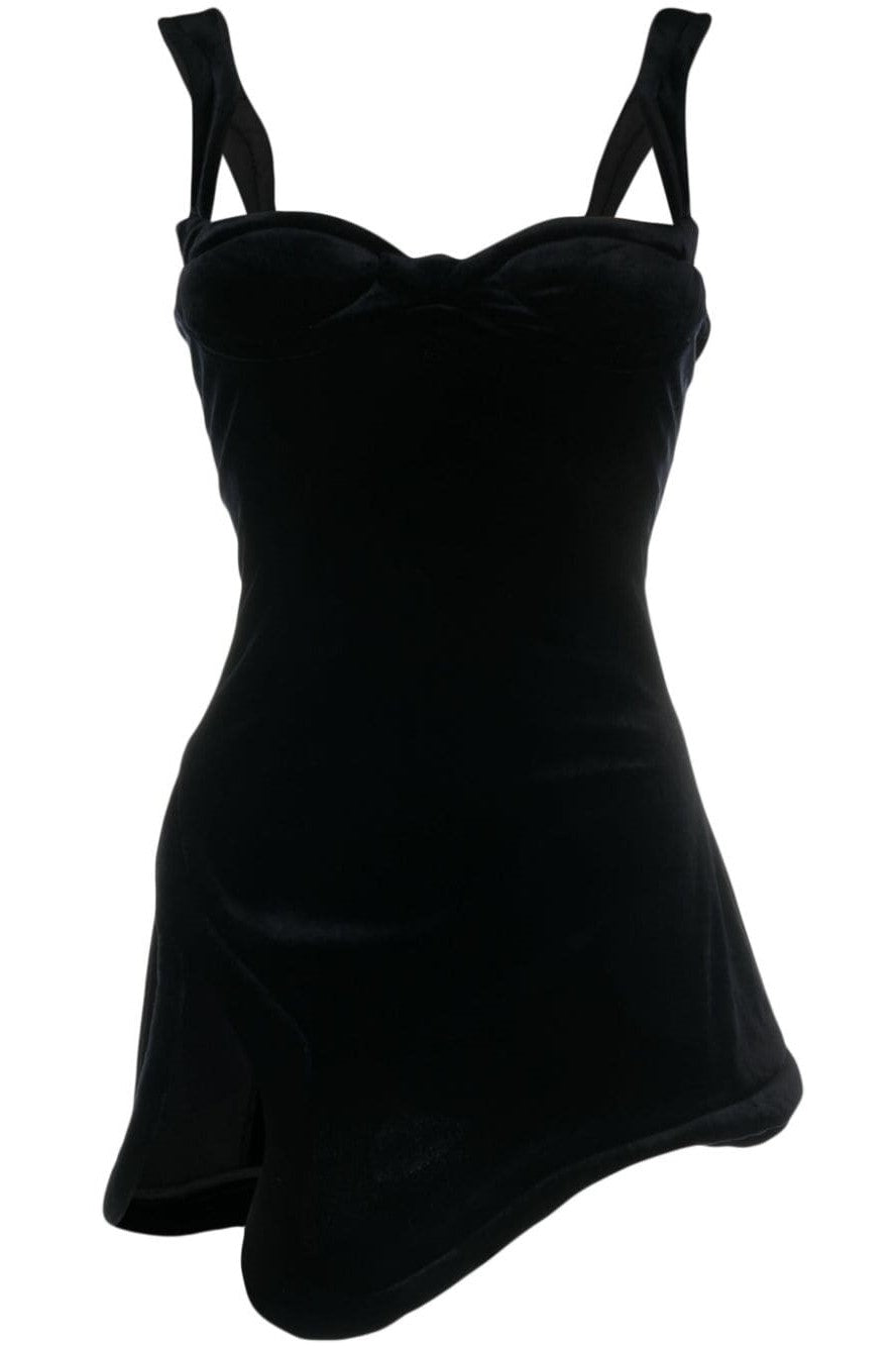 Flattering Velvet Asymmetric Mini Dress