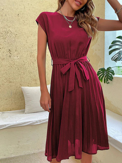 Relaxed Chic Pleated Dress