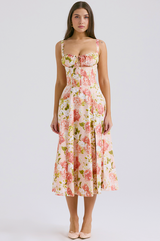 Vintage Corset Midi Dress