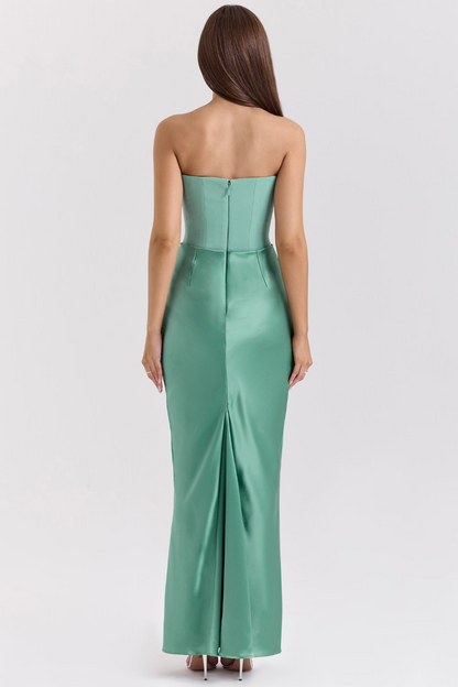 Mint Satin Gown for Effortless Elegance