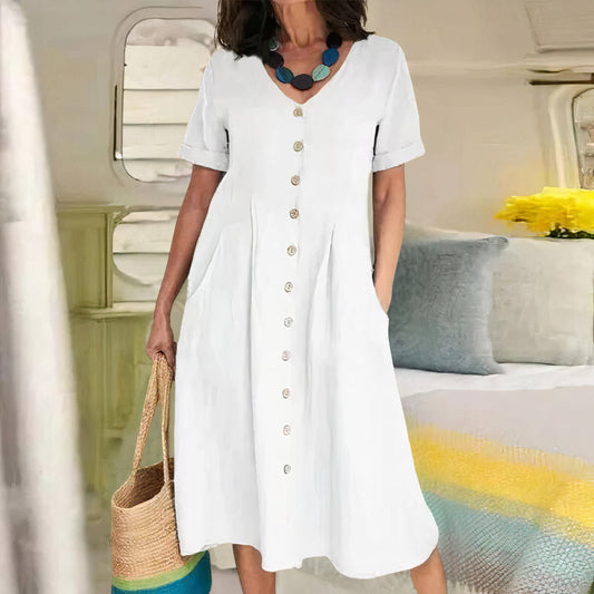 Effortless Elegance Button Dress