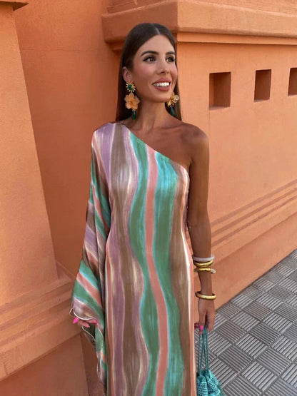 Bold Asymmetric Maxi Dress