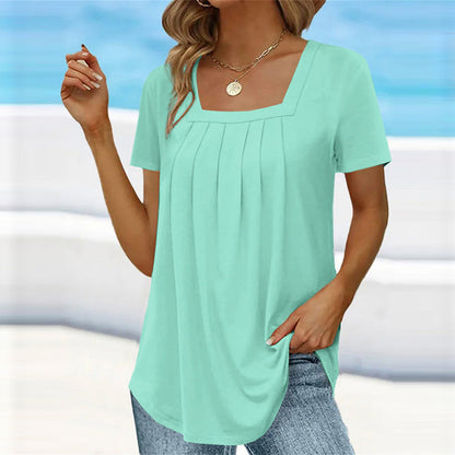 Graceful Square-Neck Blouse