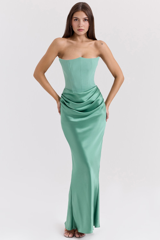 Mint Satin Gown for Effortless Elegance