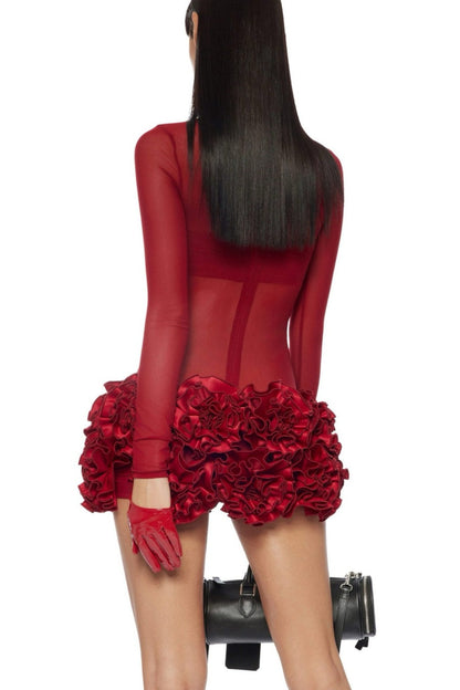 Effortless Chic Floral Mesh Dress