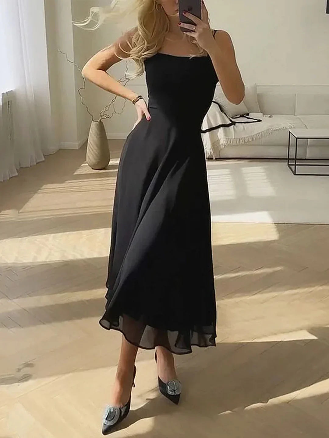 Flattering Tailored Cami Long Dress