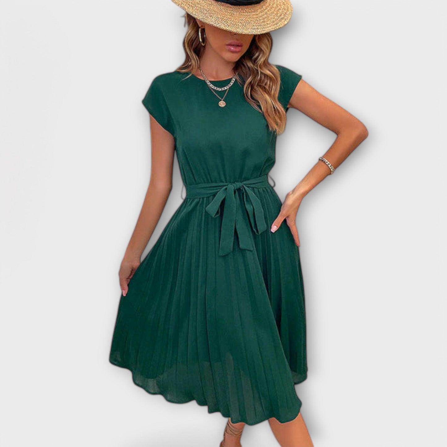 Relaxed Chic Pleated Dress