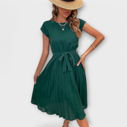 Relaxed Chic Pleated Dress