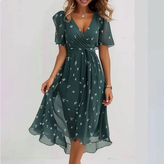 Elegant-Vibe V-Neck Dress