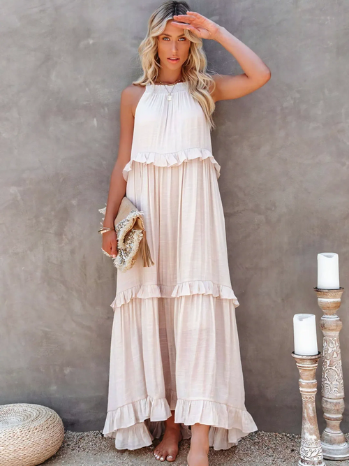 Breezy-Ruffle Maxi Dress