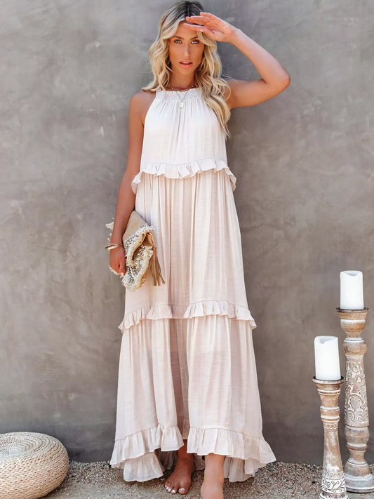 Breezy-Ruffle Maxi Dress