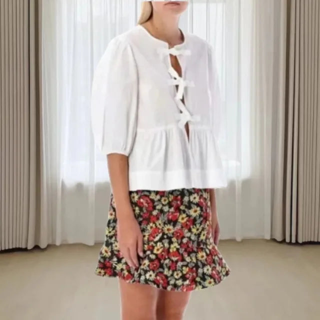 Bold Leopard Puff Blouse