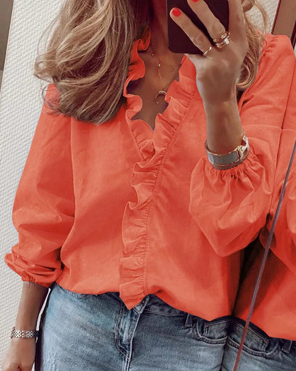 Light, Flattering Summer Ruffle Blouse