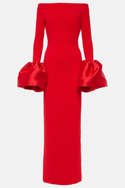 Radiant Red Off-Shoulder Dress