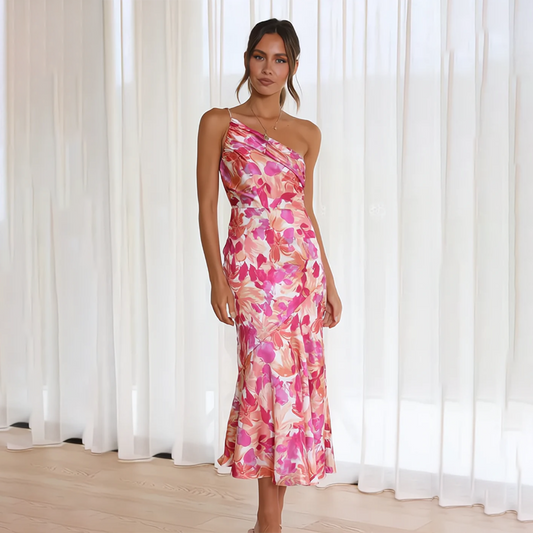 Effortless Asymmetric Floral Dress