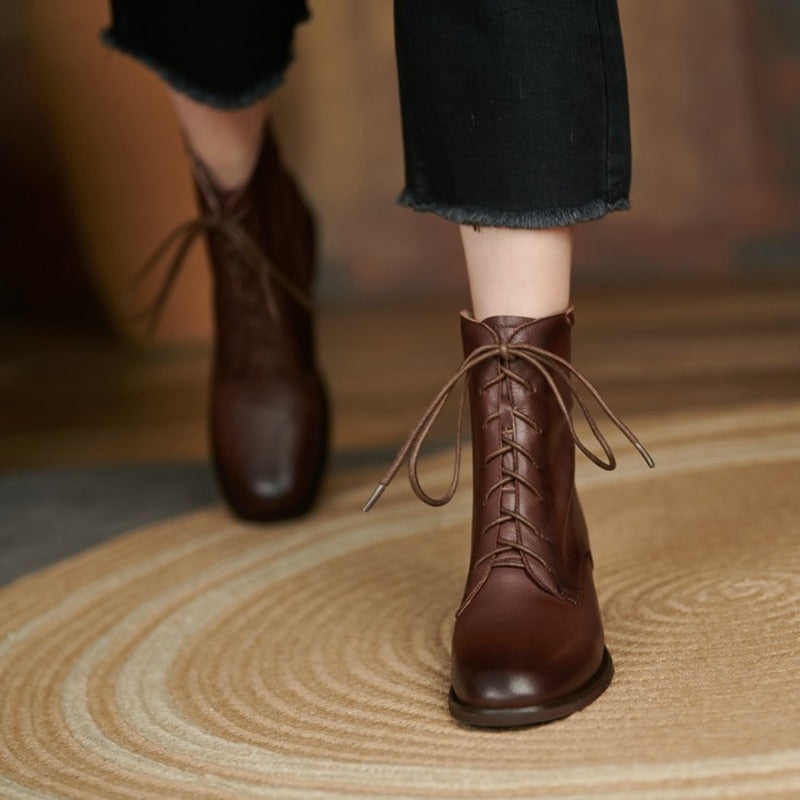 Cushioned Leather Boots