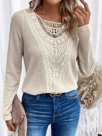 Chic-Lace Cut-Out T-Shirt