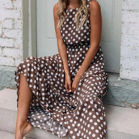 Easy Elegance: Dotted Maxi Dress