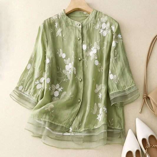 Effortless Elegance Linen Blouse