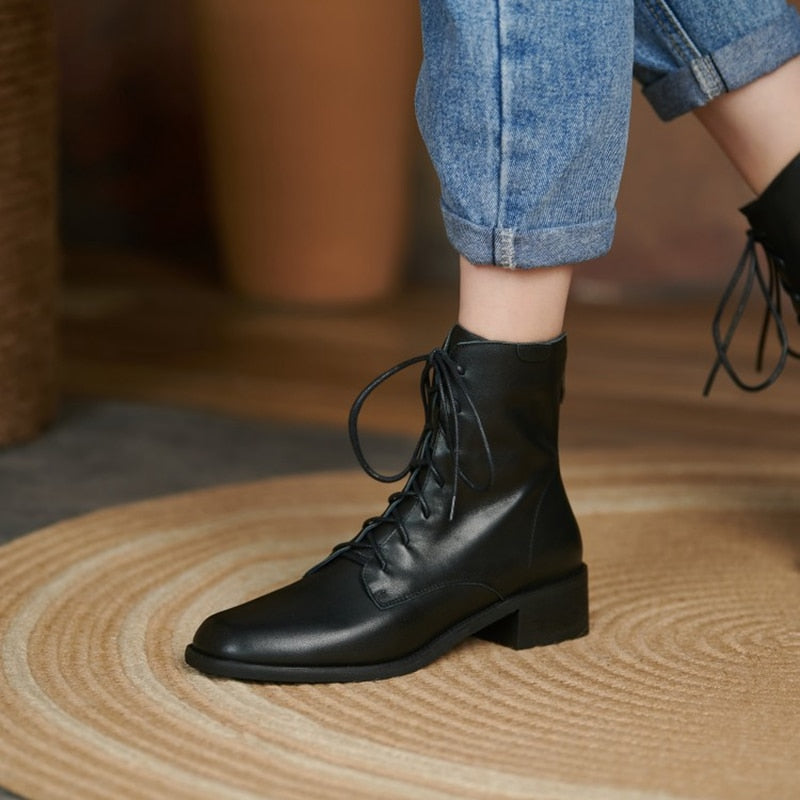 Cushioned Leather Boots