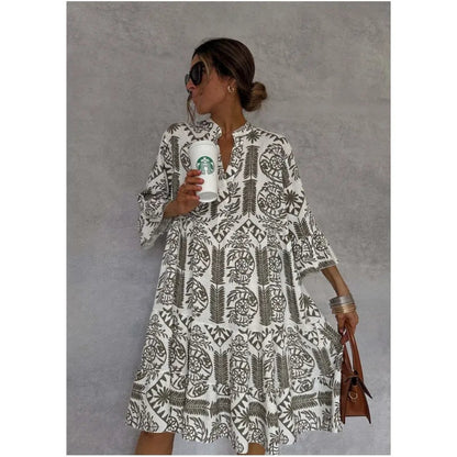 Effortless Elegance Printed Dress