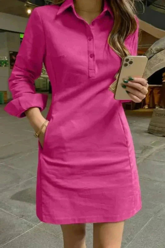 Hot Pink Effortless Pocket Dress