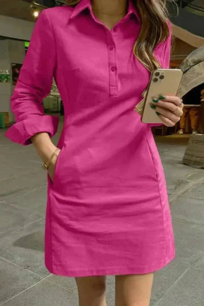 Hot Pink Effortless Pocket Dress