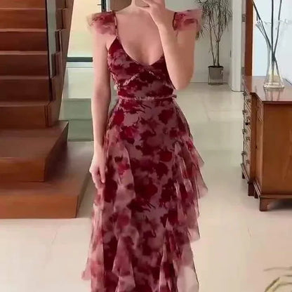 Effortless Floral Ruffle Dress