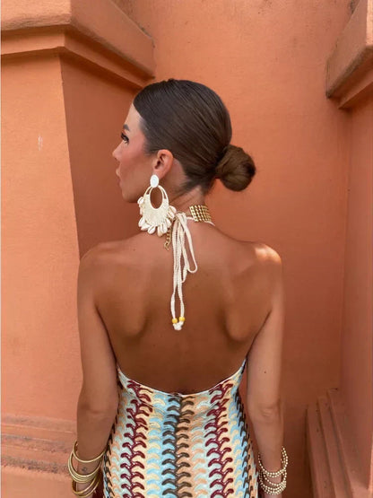 Radiant Elegance Halter Dress