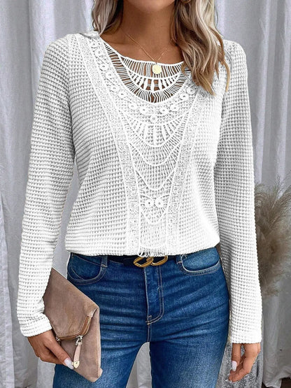 Chic-Lace Cut-Out T-Shirt