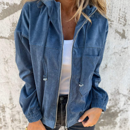 Cozy-Corduroy Hooded Jacket